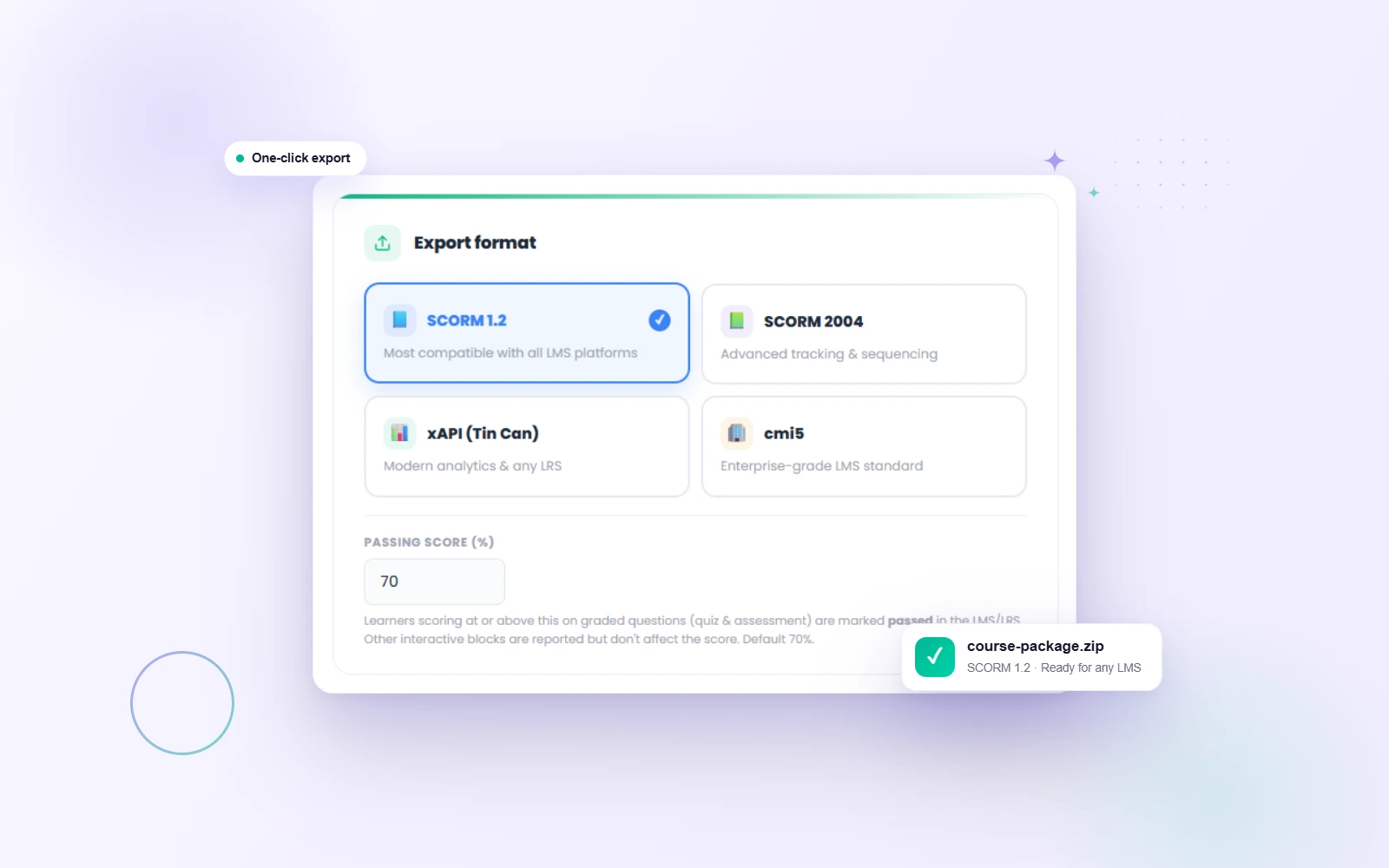 Export to any LMS