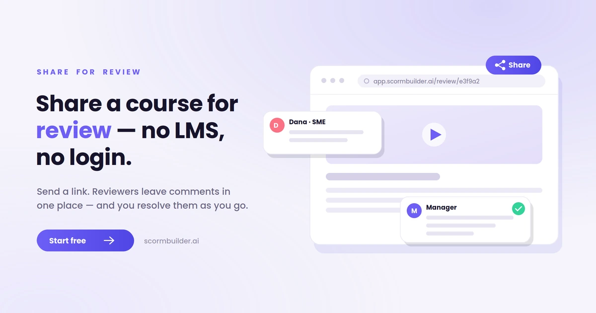 How to Share a SCORM Course for Review — Without an LMS